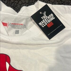 The Marathon Clothing White and Red Short Sleeve Tee